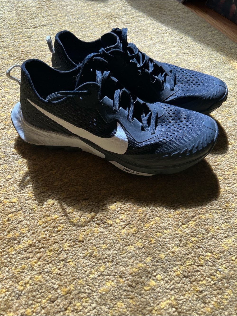 Black and White Sleek Trail Running Shoes